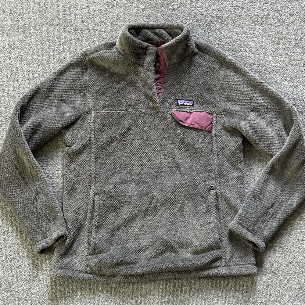 Patagonia Sweater Pullover Womens Large Grey Re Tool Snap T Fleece STY25443